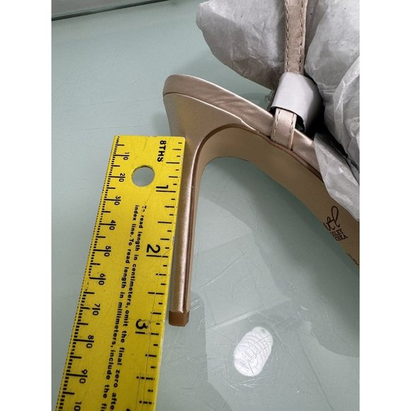 Jewel Badgley Mischka Marimba Crystal Strap Sandal Heels Satin Size 7.5 Bling - Picture 9 of 13